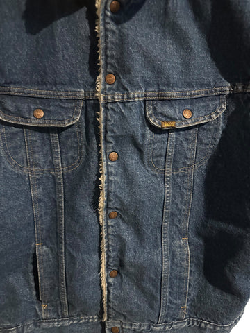 Vintage Rare sears & roebuck  jean jacket vest size xl sherpa lined Super Clean