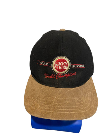 Vtg Team Lucky Strike Embroidered On Front Luckies On Back Snapback Wool Hat