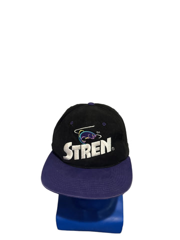 Vintage Stren Black and PurpleAdjustable Snapback Hat Ball Cap Fishing Bass Lure