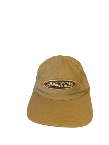 vintage taylor made embroidered patch adj strap tan  hat In Good Shape