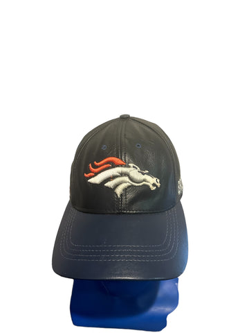 vintage rare logo athletic Nfl Denver broncos leather Adjustable strap hat