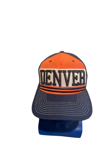 zephyr hats denver embroidered orange and blue snapback hat