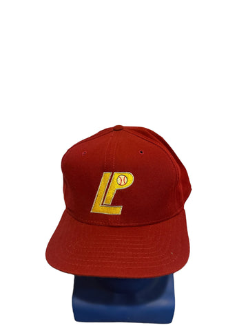 Vintage new era embroidered lp with a baseball logo fitted hat size 7 5/8