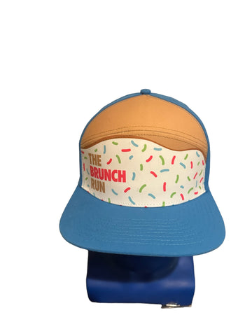 'The Brunch Run' Blue Mesh-Backed Trucker Hat by 'For the Run' In Good Shape