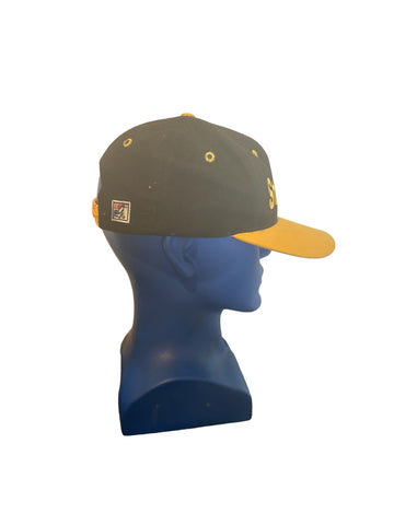 Vintage the game nfl steelers spell embroidered logo on side snapback hat (read)