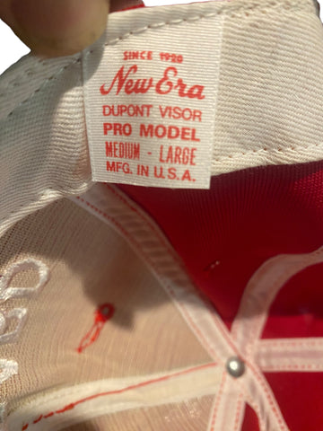 vintage new era dupont visor pro model standard lafarge script snapback hat
