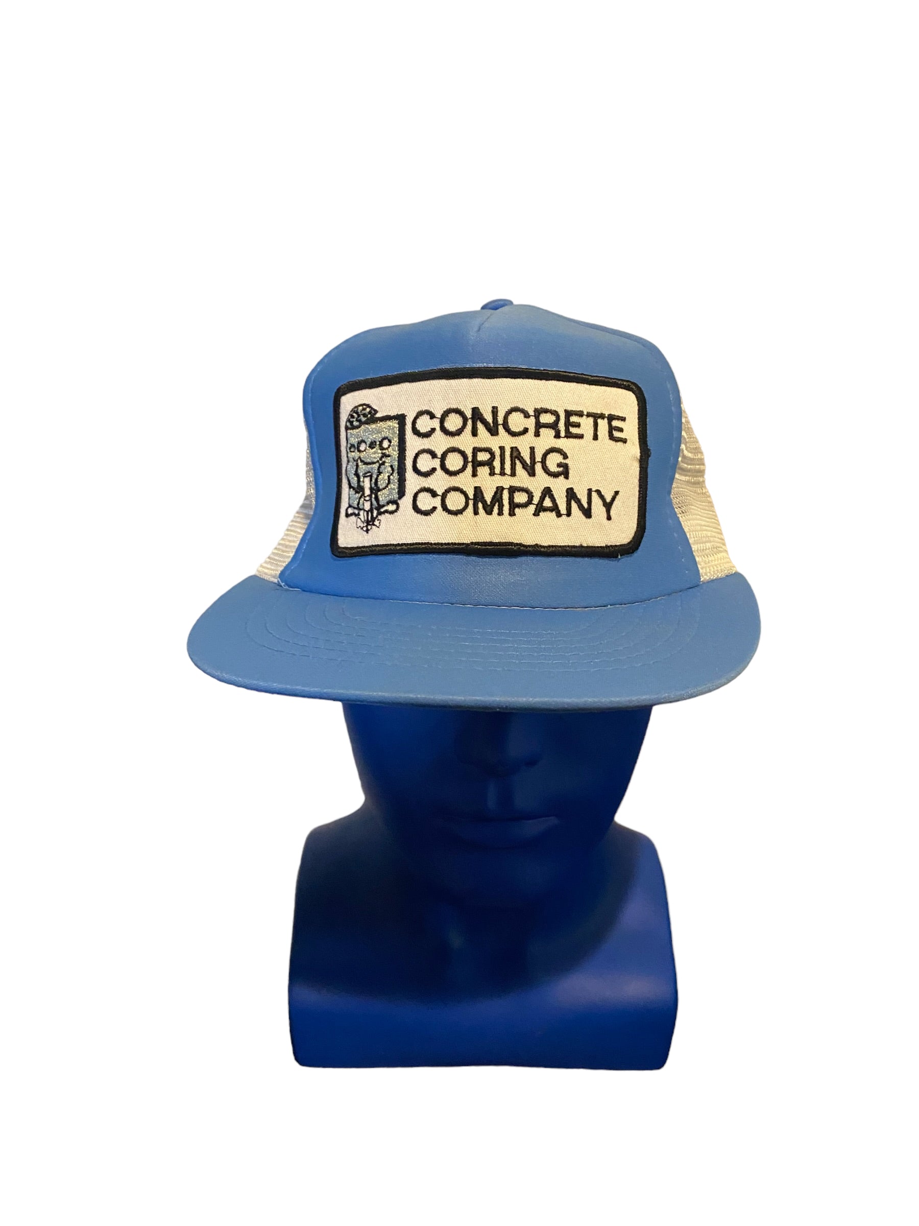 vintage concrete coring company script and logo patch trucker hat Snap