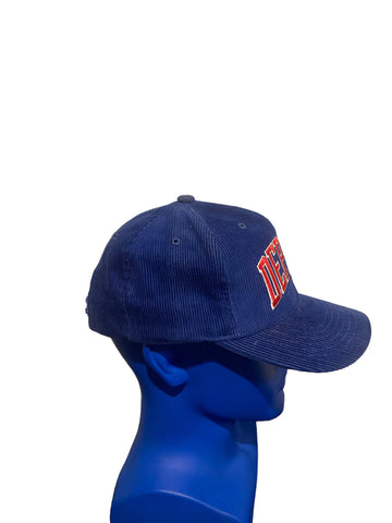 Vintage Starter Embroidered Depaul Script Blue Corduroy Snapback Hat