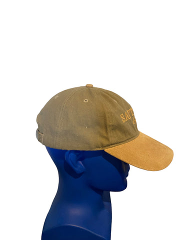 vintage santorini greece embeoidered script adjustable strap hat