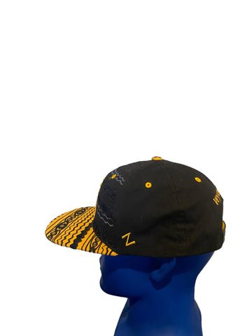 Zephyr Wyoming Cowboys Embroidered Logo Black And Yellow Snapback Hat