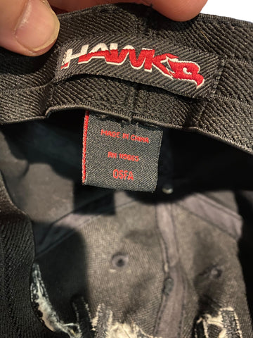 vintage tony hawk plaid blue and gray embroidered script & logo hat osfm