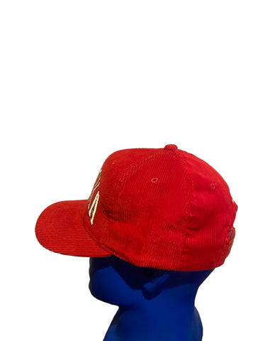 vintage rare starter Embroidered Nebraska Script corduroy  Snapback Hat Very Clean