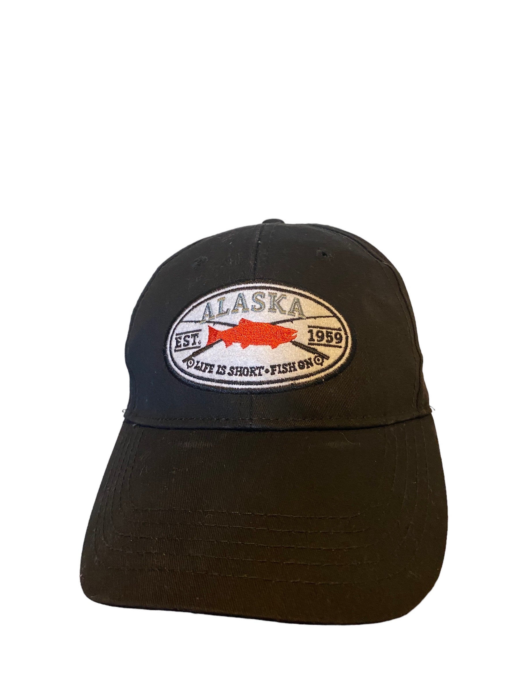Alaska Life is Short Fish On Embroidered Adjustable strap hat