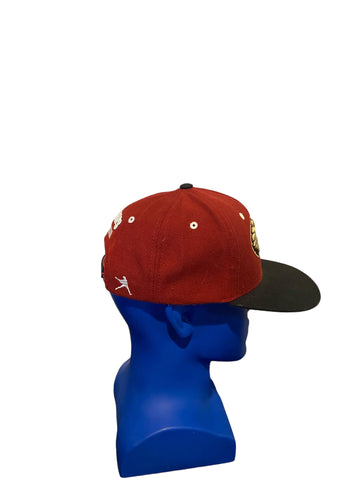 Zephyr brand pioneers lacrosse embroidered logo and script on back snapback hat