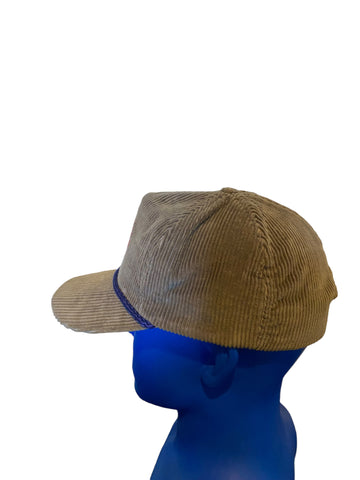 vintage csu college daze rope brown corduroy leather strap hat imperial caps