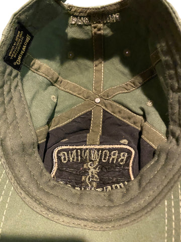 browning hunting co. patch adjustable strap dad hat miltary green