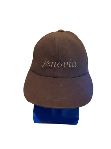 Jenovia Embroidered Script Long Bill Wool Style Gray Adj Strap Hat W Ear Flaps