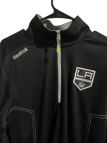 Los Angeles LA Kings Reebok Play Dry Long Sleeve Half Zip Pullover Mens Medium