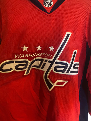 Washington Capitals Team Reebok Red NHL Jersey Size L 32X23   ( In Great Shape)