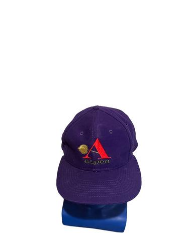 vintage aspen Colorado Sky embroidered logo purple snapback Wool  hat