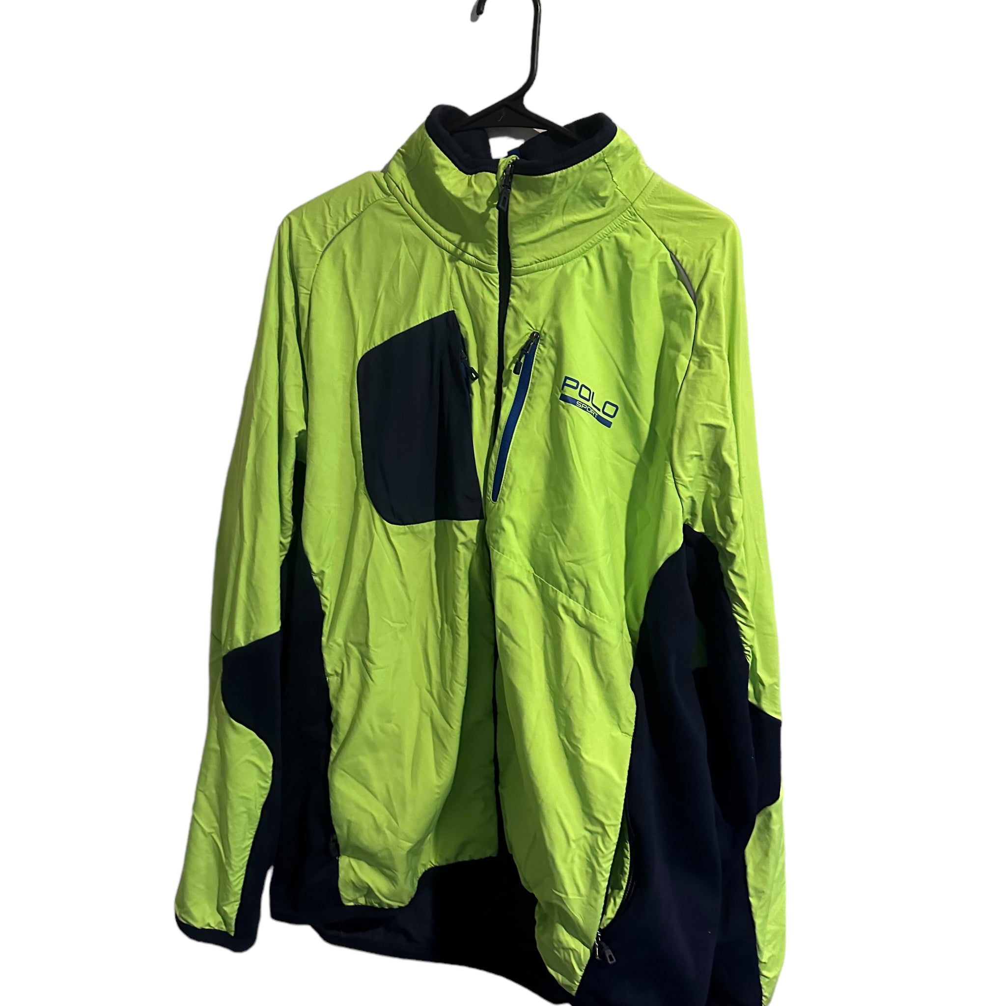 Polo Sport Ralph Lauren Men's Full Zip Up Fleece Jacket Size xxl neon green
