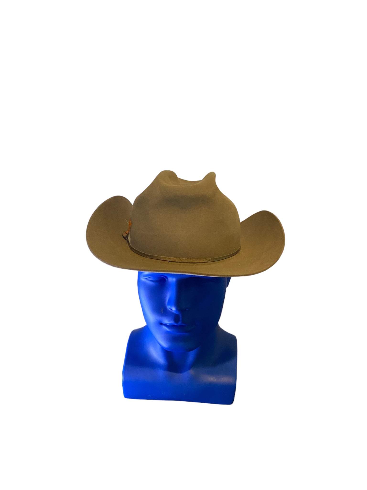 Vintage John B. Stetson 3X Beaver Cowboy Hat  XXX Stetson Cream Size 7 1/4 (read)