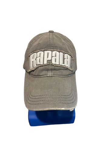 Rapala Embroidered Patch Distressed Bill Adjustable Strap Dad Hat