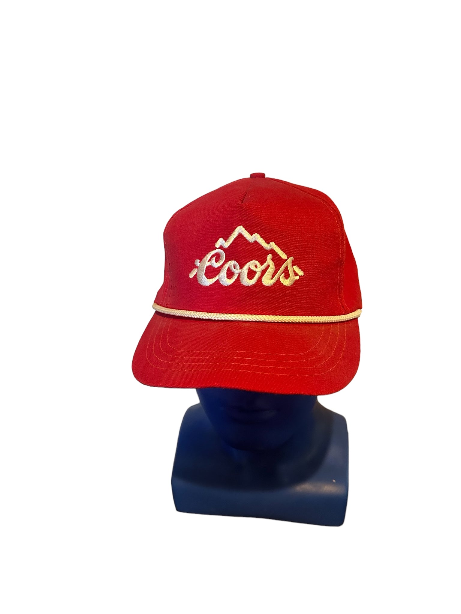 vintage coors embroidered logo rope Leather  strap hat