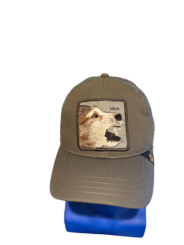 Goorin bros Dog Birch Patch Trucker Hat Gray And Blue Snapback