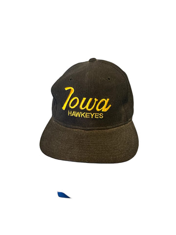 Iowa Hawkeyes Snapback Hat Sports Specialties Script Black Vintage Single Line