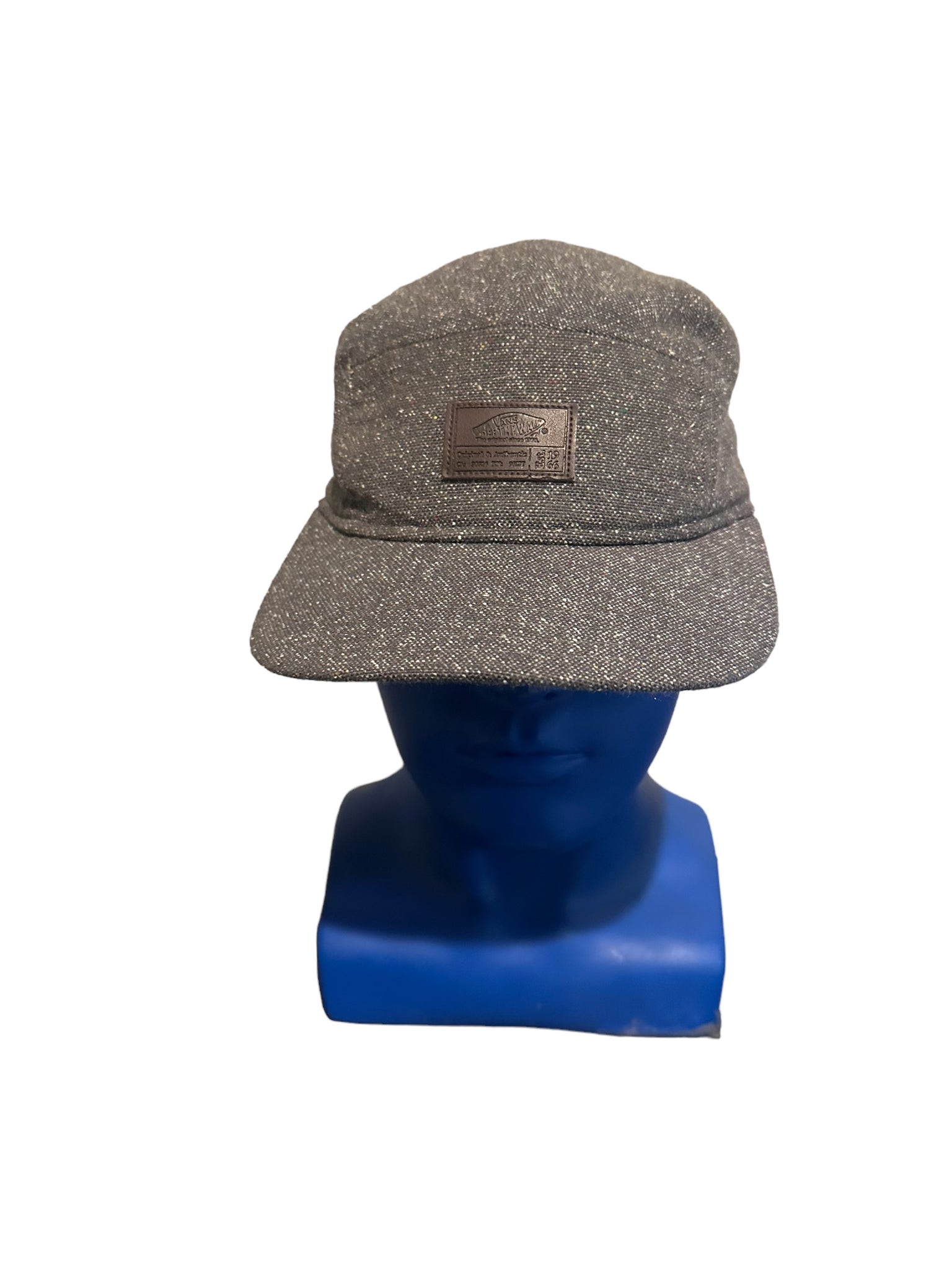 vans leather patch gray 5 panel adjustable strap hat