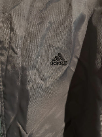 vintage adidas 3 stripe xl nylon jacket gray made in Macau In Good Shape (read)