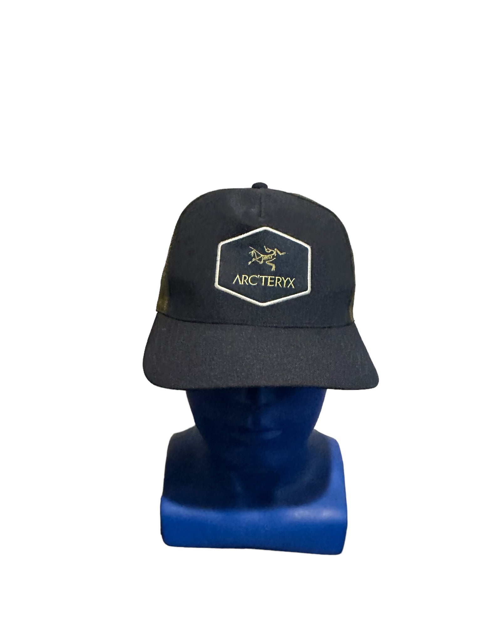 Arc'teryx Snapback Trucker Hat Hexagonal Patch Blue & Brown Mesh Cap
