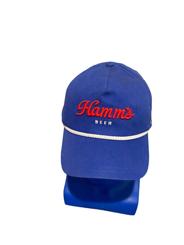 Hamm's Beer Roped Brim Adjustable Snapback Hat Blue. American Needle
