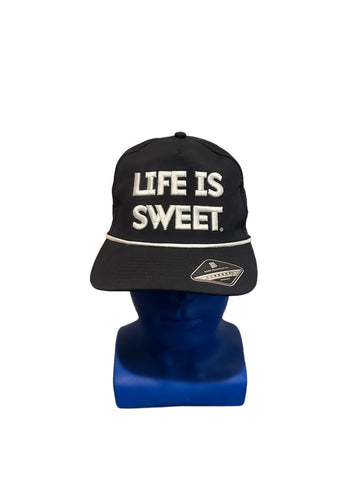 life is sweet embroidered script swisher sweets on side snapback Rope hat