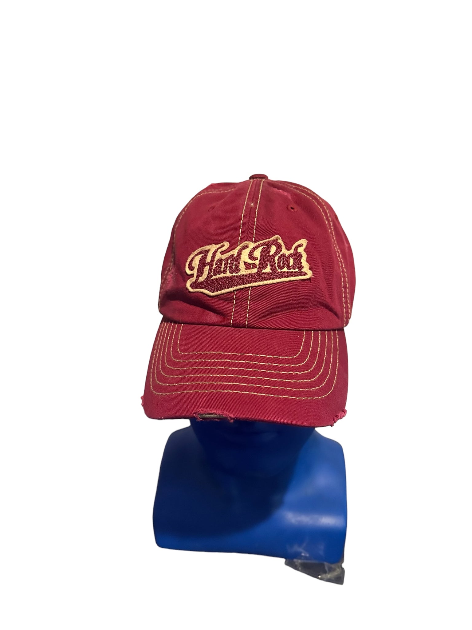 Hard Rock Cafe Baltimore Distressed Style Adjustable Patch Hat Maroon Burgundy