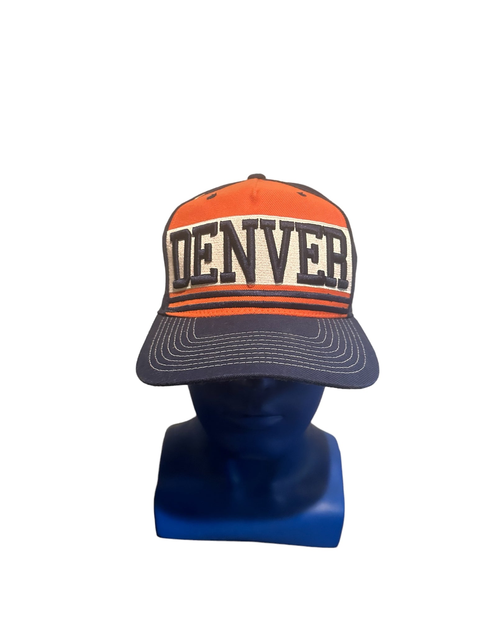 zephyr hats denver embroidered orange and blue snapback hat
