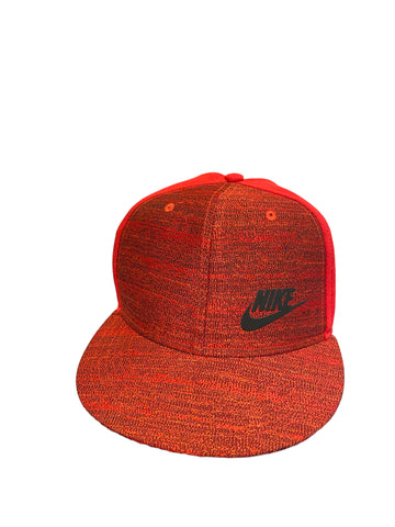 Nike True Hat Youth Cap Red Swoosh Logo Two-Tone Snap Back Flat Bill Athletic