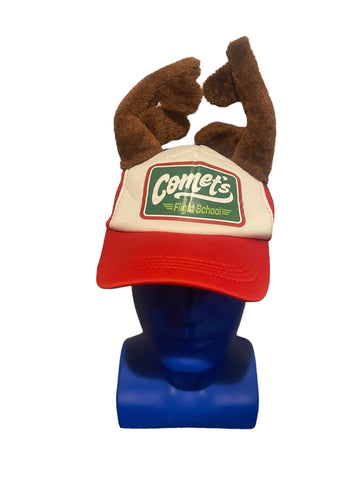 COMET'S Flight School Reindeer Antlers Snapback Trucker Hat Christmas Cap