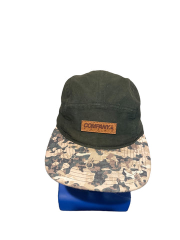 company brand leather patch green and camp 5 panel leather starp hat
