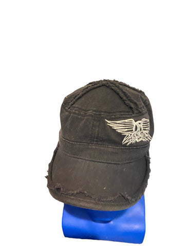 Disney Aerosmith Rock'n Roller Coaster Army Hat Black Embroidered Distressed Adj