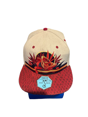 Rare Grassroots California Red Iguana Snapback Hat Cannajuana