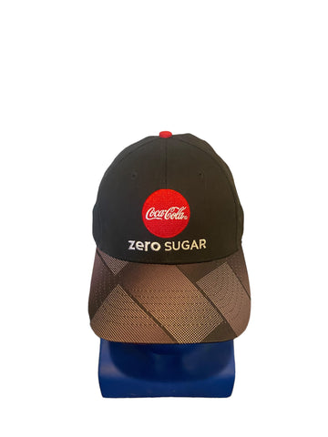 k products coca cola zero sugar embroidered logo and script adj strap hat