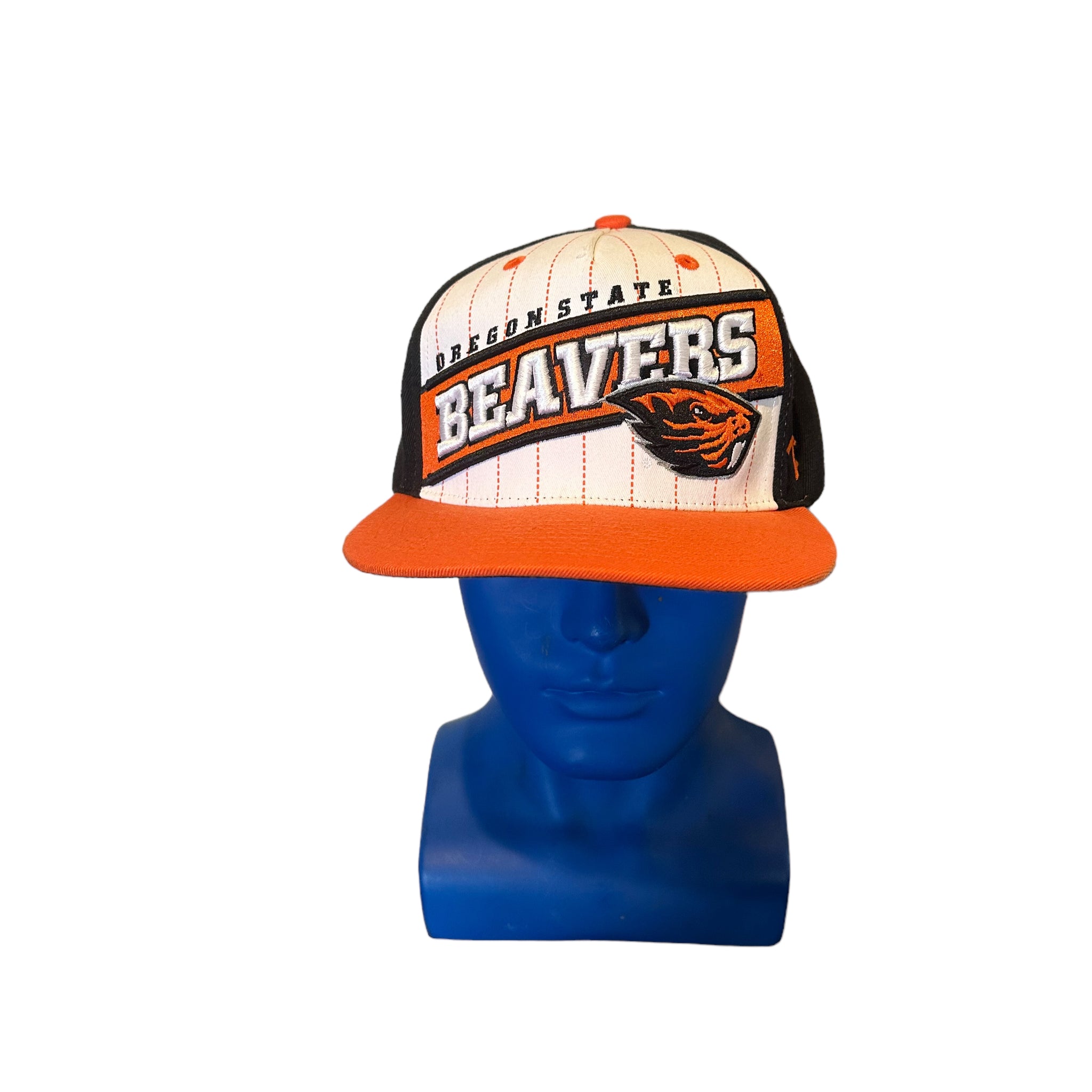 zephyr oregon state beavers embroidered script and logo pin stripe Snapback hat
