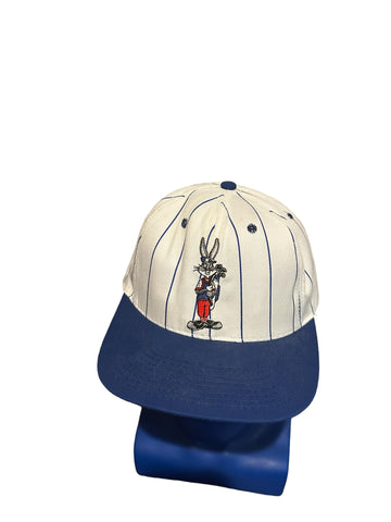 Vintage Warner Bros Studio Looney Tunes Hat Snapback bugs bunny Golf pin stripe