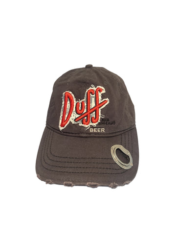 The Simpsons Duff Beer Adult Distressed Baseball Cap Hat Snapback Bottle Opener