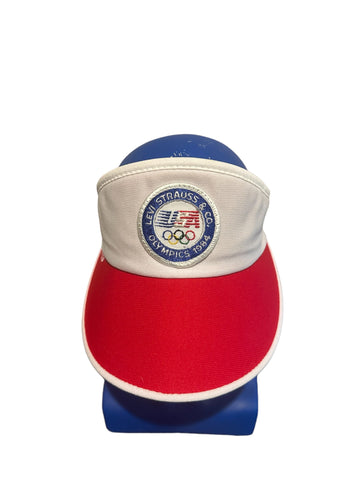 Vintage Levi’s Hat 1984 Olympics Visor USA Levi Strauss 80s Cap