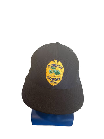 vintage maui county police hawaii embroidered patch trucker hat snapback