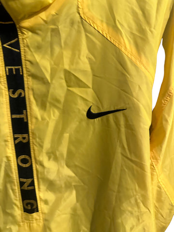 Nike LIVESTRONG Windbreaker Lightweight Jacket Yellow & Black Trim Mens Size Xl