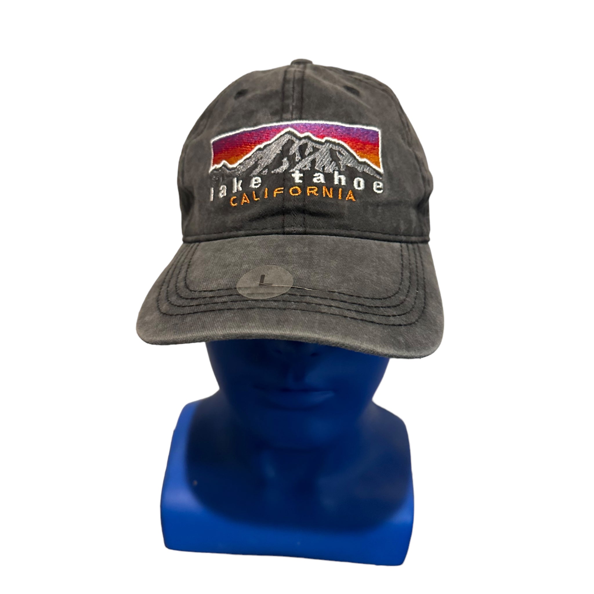 prairie mountain lake tahoe california hat Faded Black Color Adjustable Strap new